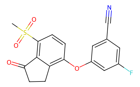 Benzonitrile, 3-[[2,3-dihydro-7-(methylsulfonyl)-1-oxo-1H-inden-4-yl]oxy]-5-fluoro- 1672665-55-2